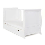 Obaby - Stamford Classic Sleigh Cot Bed with Drawer & Cot Top Changer - My Nursery Furniture Co